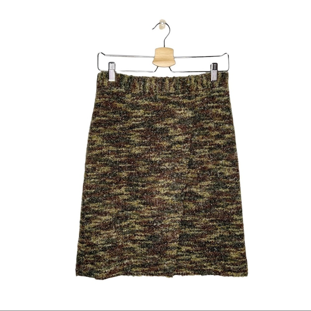 Sandra Petite Boucle Tweed Knit Wool Blend Lined Wrap Skirt